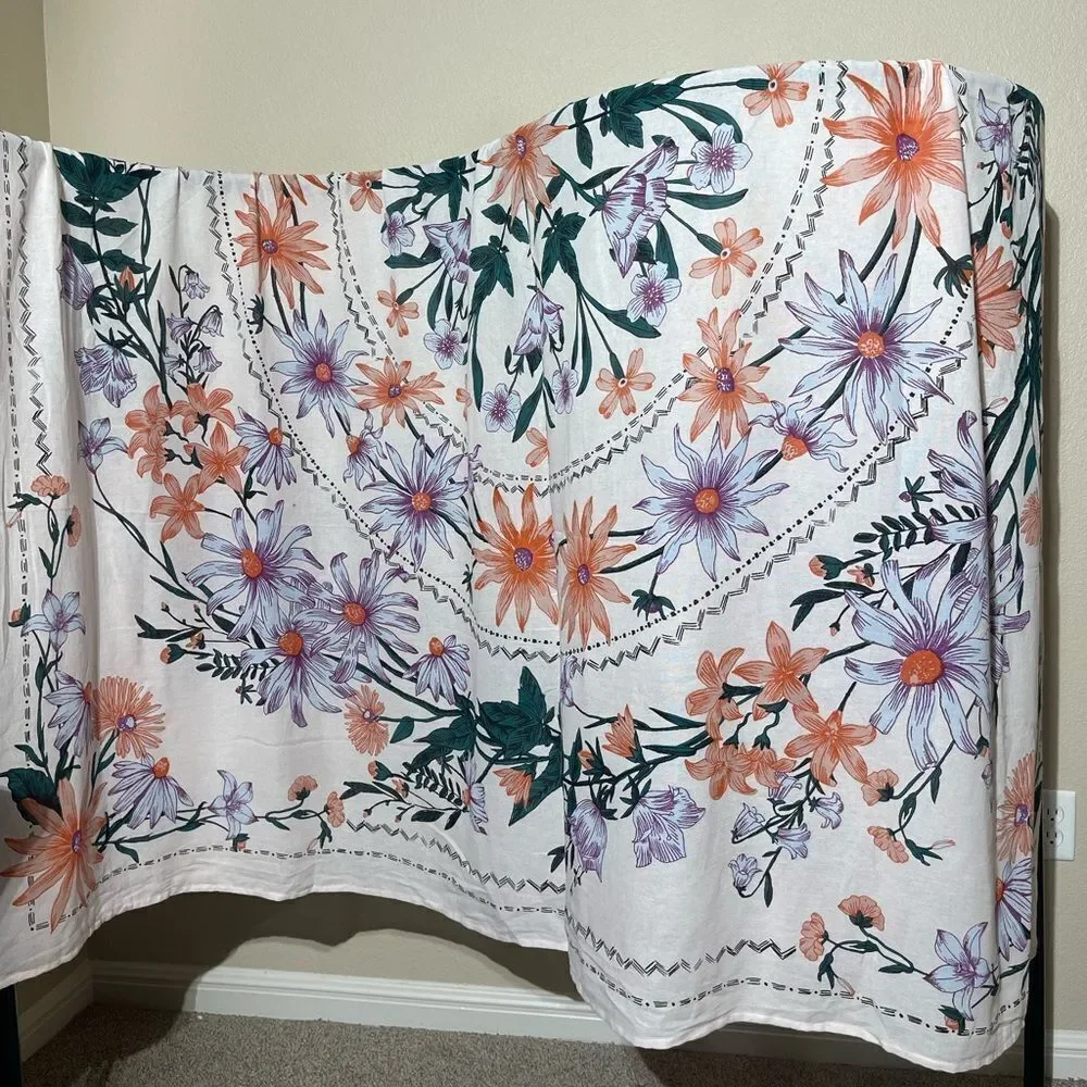 Urban Outfitters Floral Bedding in Orange, Purple, and Green